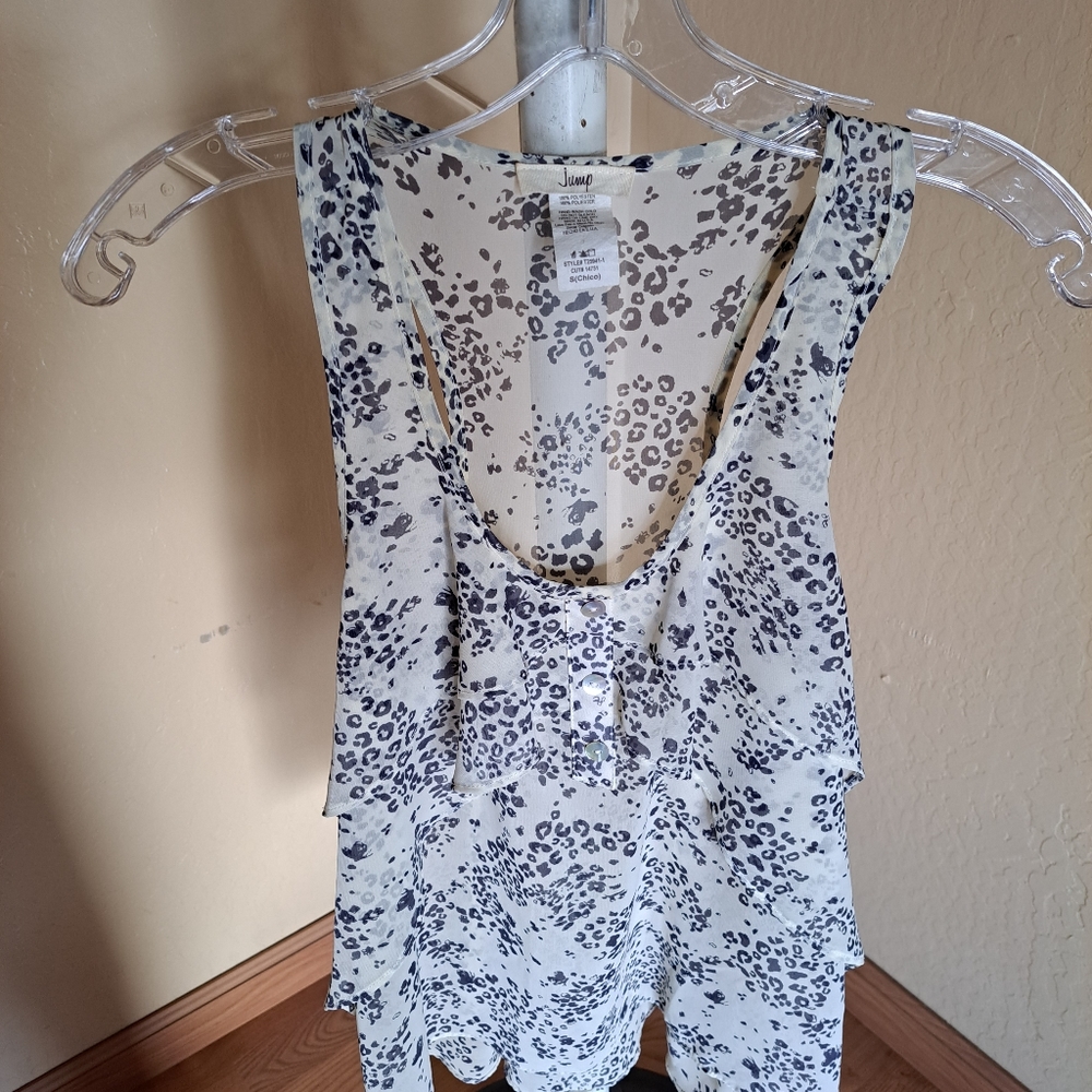 Ladies Tank Top Ruffle Front Blouse